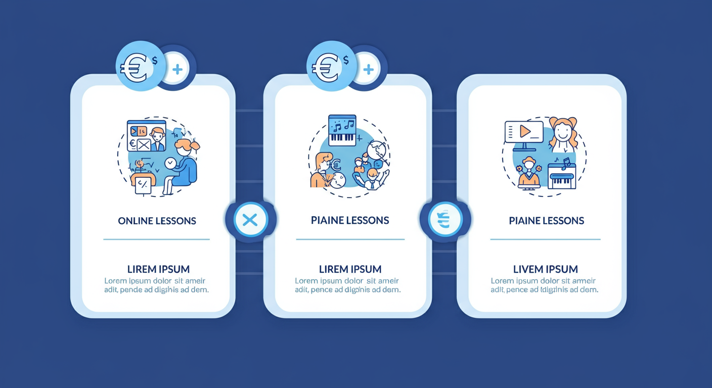 Prijsvergelijking online pianolessen voor verschillende platforms