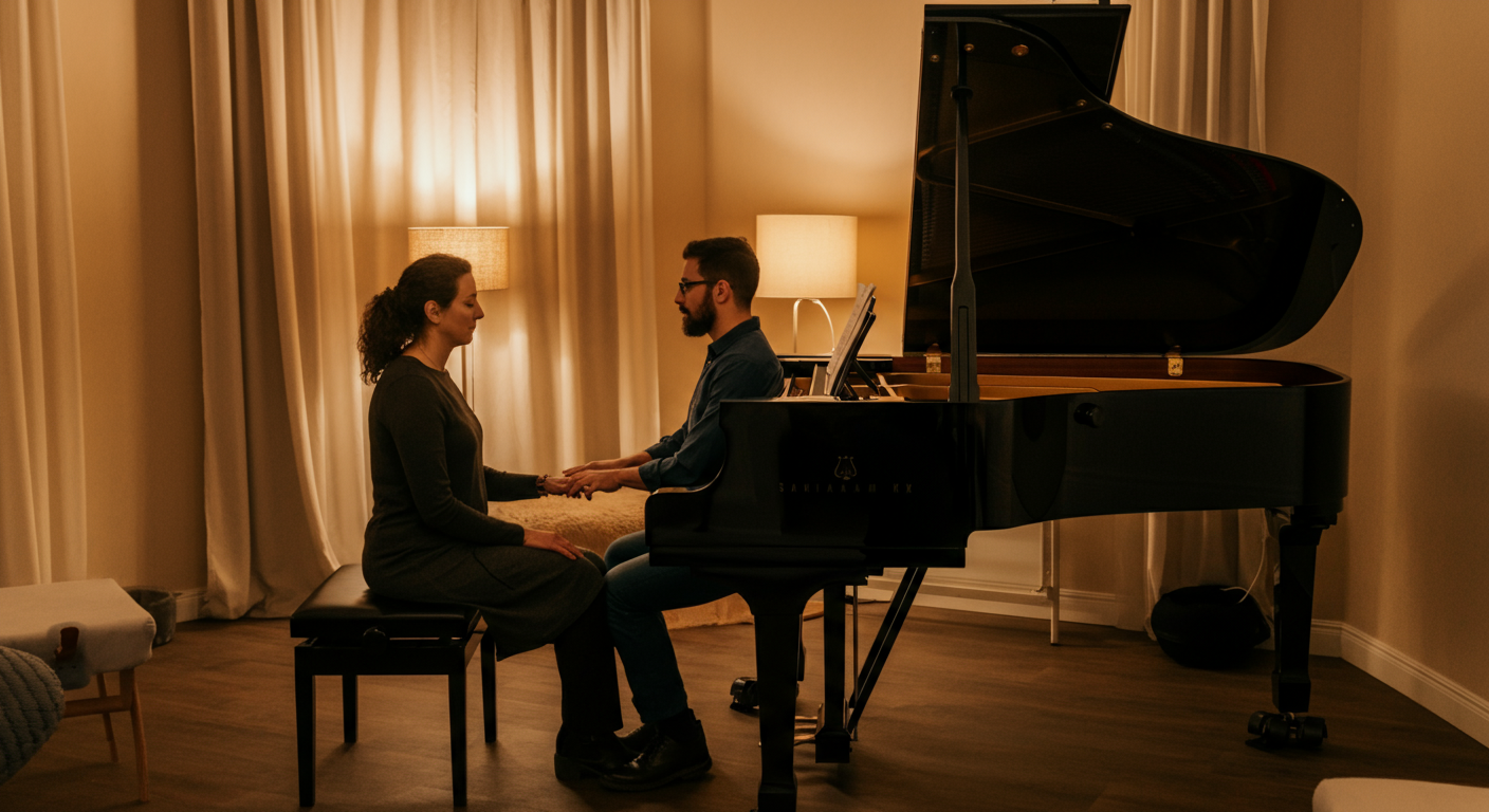 Muziektherapie sessie met piano in Amsterdam West
